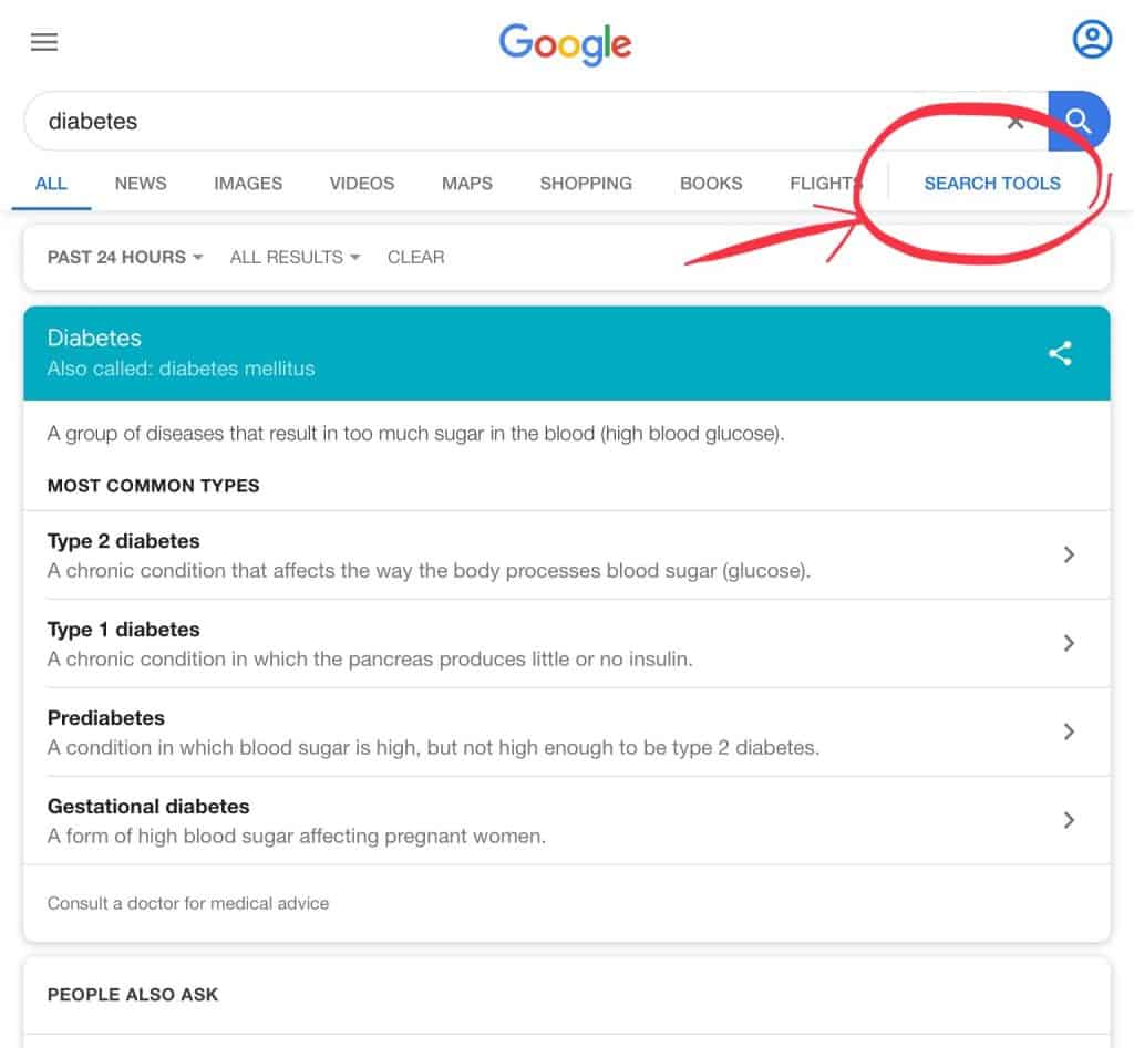 Demonstrating an example of a pharma marketing tool -Google search tool